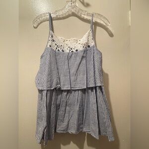 Zara Women’s Blue and White Striped Camisole